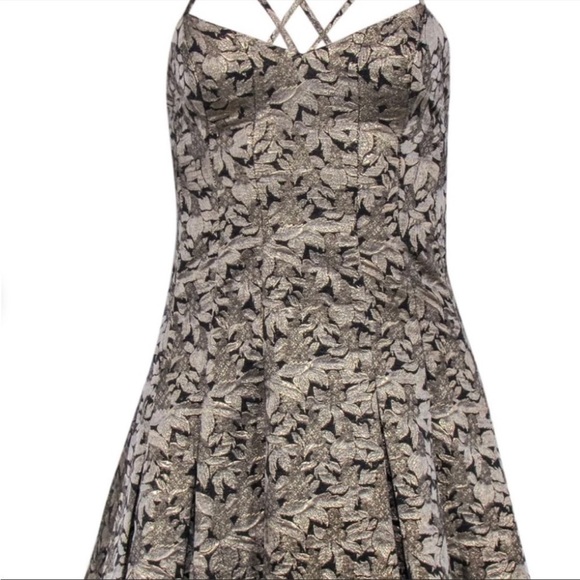 Nwt Lovers + Friends Abby Metallic Brocade Fit & Flare Mini Dress - Picture 7 of 8